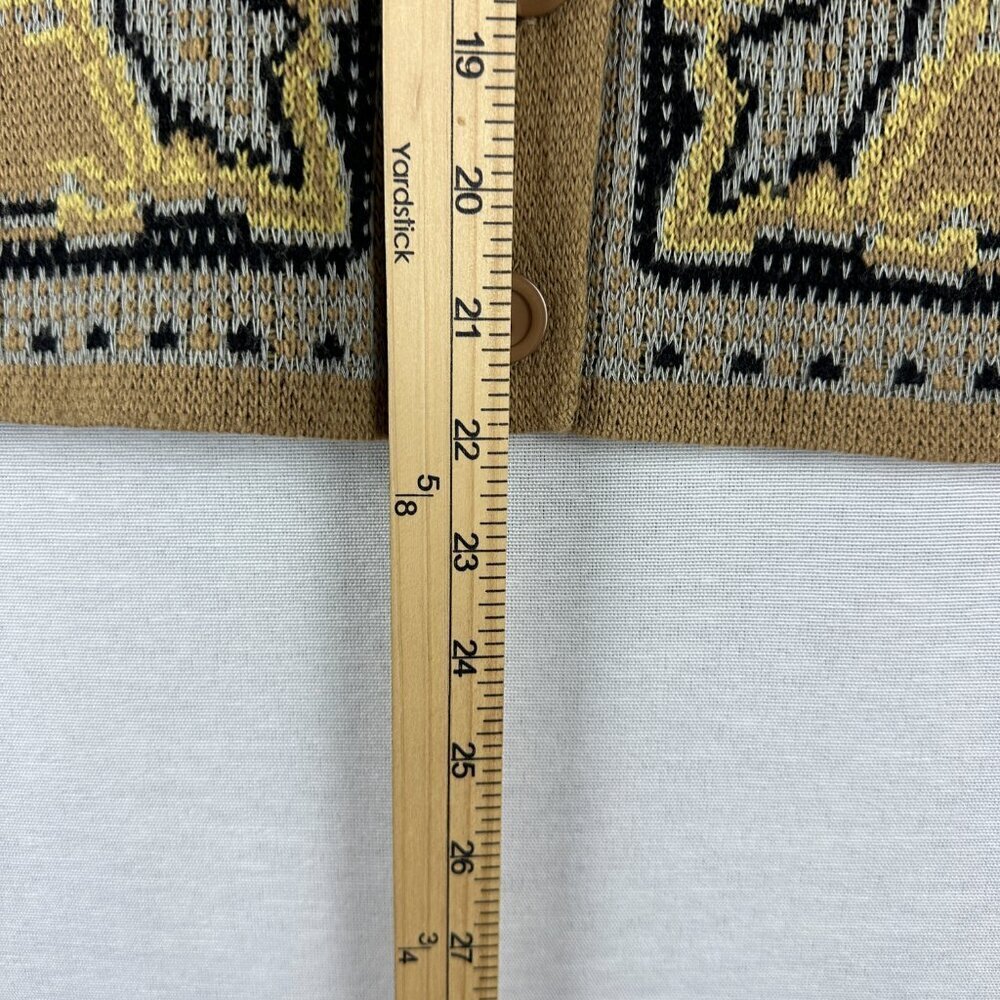 CENY WOMEN'S RUG PRINT ACRYLIC SWEATER LONG SLEEVE BUTTO-UP VINTAGE SIZE S - Picture 6 of 9